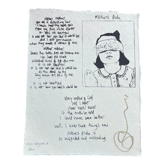 Carina Round Autographed Lyric Sheets on Cotton paper