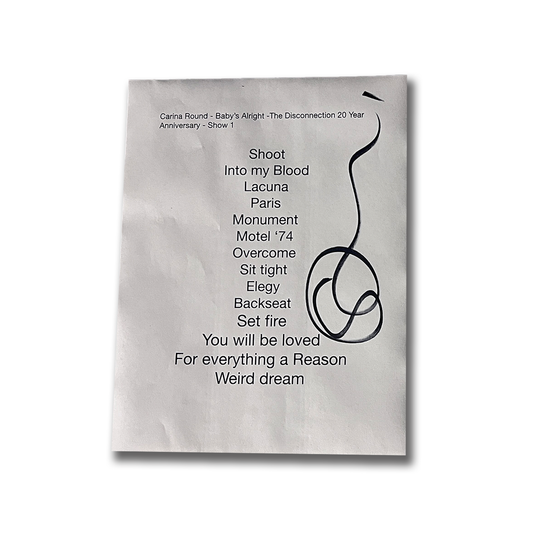 Carina Round Autographed Set Lists from Brooklyn NY